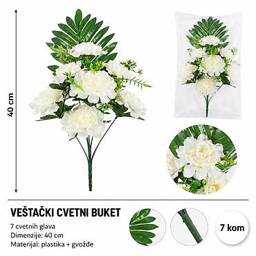 KMT Komada mala veštačka saksijska drveni otvora ručka novi bela