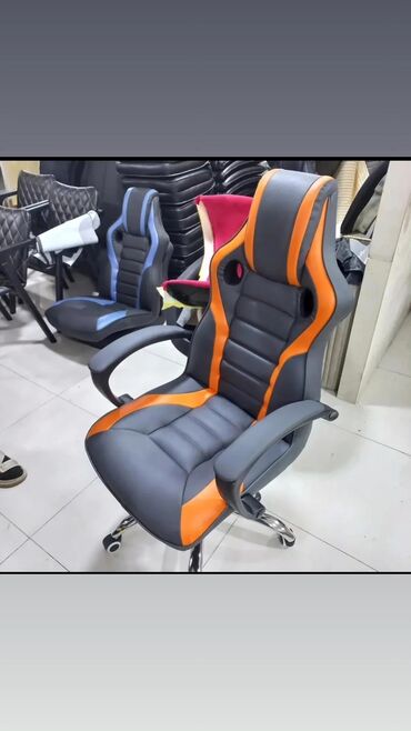 Ofis və oyun kresloları: Yeni, Təkərli, Qolları tənzimlənir, Dəri