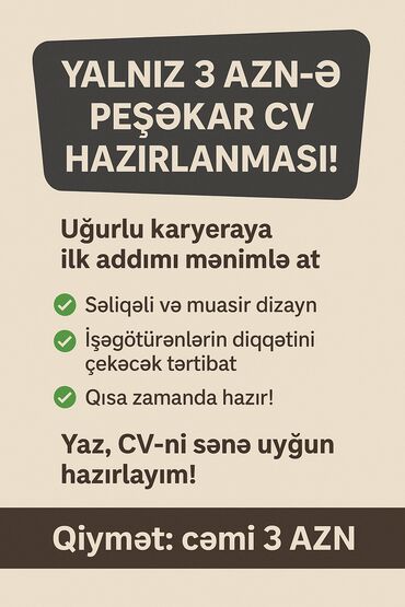 mebel ustası işi axtarıram: Peşəkar CV hazırlanması xidməti təklif edirəm. Səliqəli və müasir