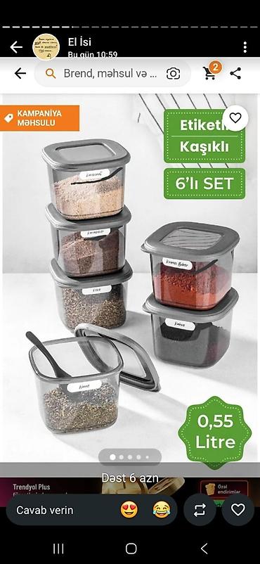 koko pit: Mətbəx üçün qida saxlama qabları seti - Material: şəffaf tüstü rəngli — 4