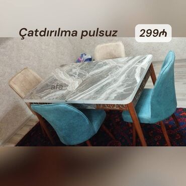 Divan və masa dəstləri: Elani Screen Edib Watcapa Gonderin !! Metbex ucun stol + 4 stul Türk