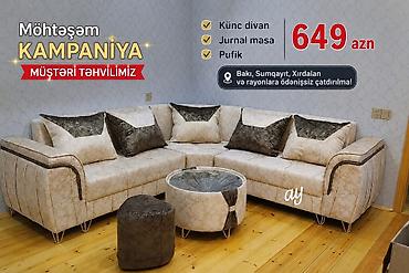 tec mebel: Möhtəşəm kampaniya: Künc mebel dəsti Dəst tərkibi: - Künc divan - — 1