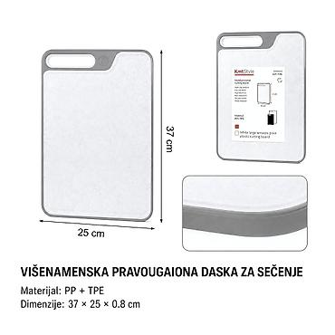 KMT Plastična daska za sečenje sa belim mermernim uzorkom 2406796-A -