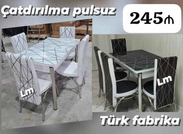 stol stul metbex: Elani Screen Edib Watcapa Gonderin !! Masa (şüşə) + 4 stul ORİGİNAL