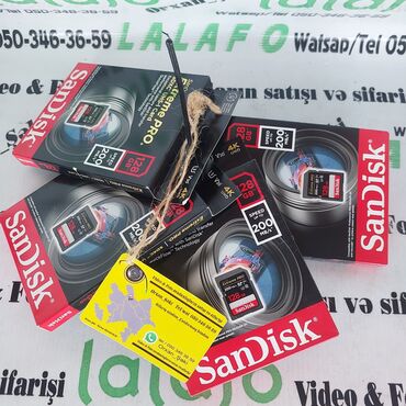 Digər foto və video aksesuarları: Sandisk 128/200 sürətlə PRO SD kartlar.
Məhsul yenidir 
Orxan_Şəki