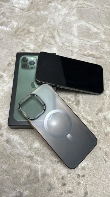 iphone 5se: IPhone 13 Pro Max, Б/у, 128 ГБ, Зеленый, Защитное стекло, Чехол, Коробка, 91 %