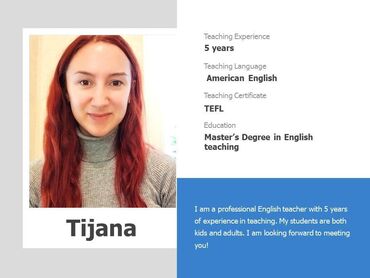 Tuition & Lessons: Engleski za sve uzraste Predajem engleski online od 2019. godine