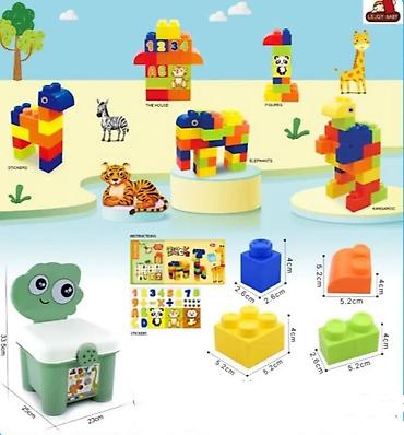 zara devojčice: Veliki set građevinskih lego kocki za decu sa kutijom/stoličicom - — 1