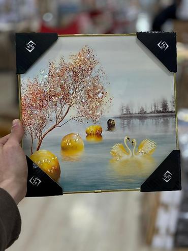 Şəkillər, tablolar: Şüşə üzərində 3D dekorlu tablo seti Divar tablosu Ölçü : 27x27 — 4