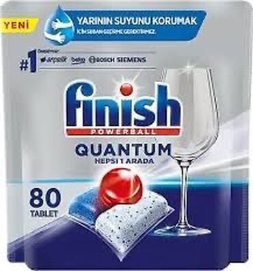 Yuma üçün kapsullar: Finish Quantum Powerball. Qiyməti 18 AZN-dir. Qabyuyan tabletləri