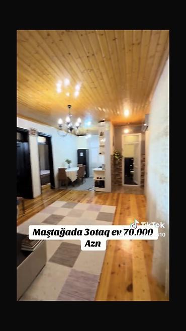 qubada ipoteka evler: Maştağada 3 otaqlı həyət evi. - Daxili plan: geniş zal, 2 yataq — 6