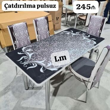 mətbəx stol stul ikinci əl: Mətbəx üçün, Yeni, Açılan, Dördbucaq masa, 4 stul, Azərbaycan