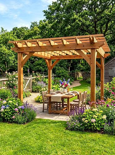 Sifarişlə digər bağ mebeli: Açıq məkan üçün taxta pergola - İstifadə sahəsi: həyət, bağ, teras — 5
