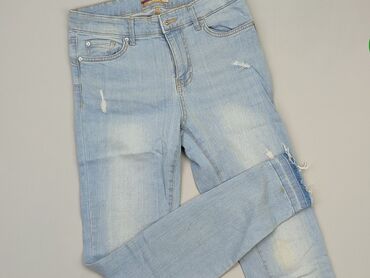 błękitna eleganckie bluzki: Jeans, Janina, M (EU 38), condition - Good