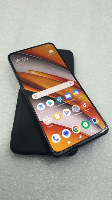 Redmi: Poco F3, Б/у, 128 ГБ, цвет - Голубой, 2 SIM