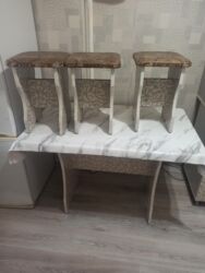 нержавеющие столы: Кухонный стол и стул, Б/у, Самовывоз, цвет - Белый