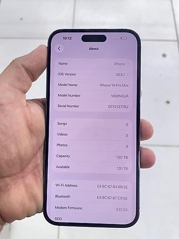 apple iphone se: IPhone 14 Pro Max, Б/у, 1 ТБ, Deep Purple, В рассрочку, 92 % — 3