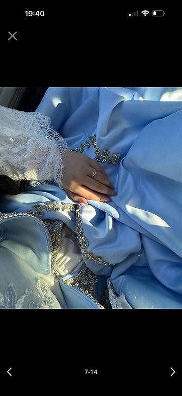 Вечерние платья: Платье в пол - Цвет: нежно-голубой. - Силуэт: расклешённая юбка — 7