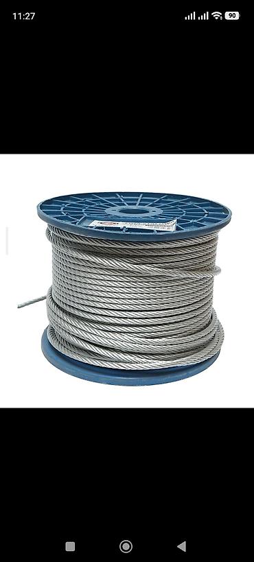 Metal məhsulları: Qalvanizə olunmuş polad tros – 8 mm, 6x19 + FC - Material: qalvanizə — 5