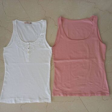 paket maica na bretele: Dve Koton majice - bela i roze. Roze S veličina potpuno nova nije ni