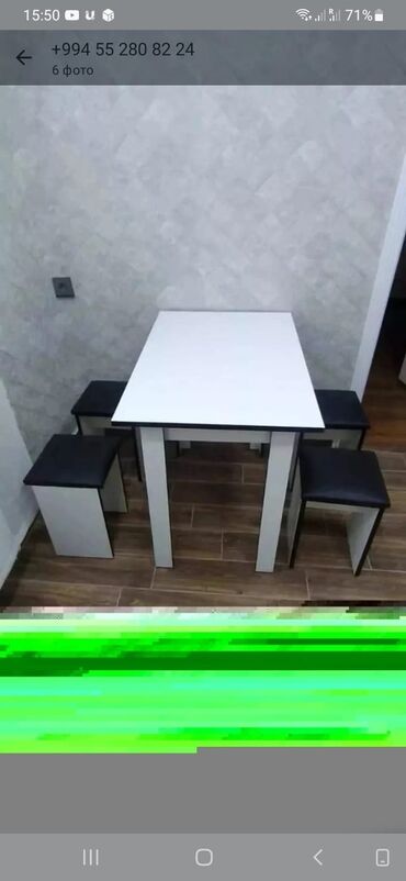 стулья тонет: Для кухни, Новый, Нераскладной, Квадратный стол, 4 стула, Азербайджан
