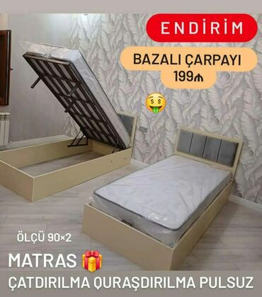 Divanlar: Yeni, Təknəfərlik çarpayı, Bazalı, Matras ilə