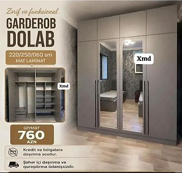 Zərif və funksional garderob dolabı Ölçülər: 220/250/060 sm