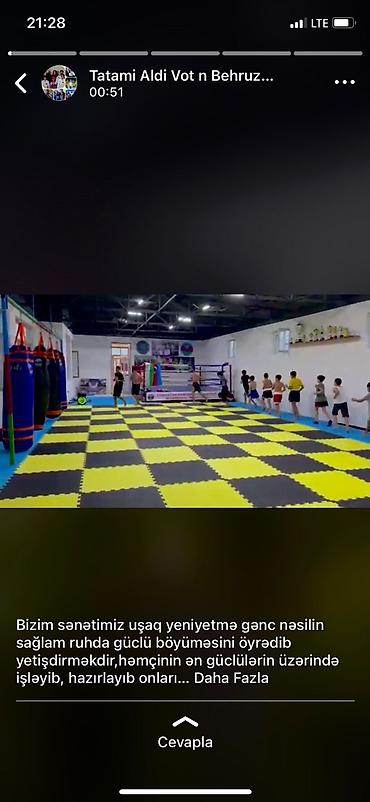 İdman və istirahət: Tatami Qalinliq2,3 ikiuzlu 20azn iran Qalinliq 2,5 ikiuzlu 21azn — 6