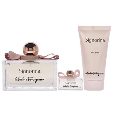 Ətriyyat: SALVATORE FERRAGAMO Ladies Signorina Gift Set Fragrances — 3