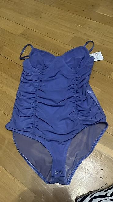 mavi bodilər: Mavi büzgülü bədən geyimi (bodysuit) - Rəng: bənövşəyi-mavi ton - — 1