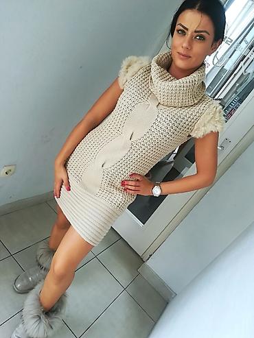stepani prsluci: Divna premekana trikotaža sa prirodnim krznom DŽEMPER tunika rolka — 4