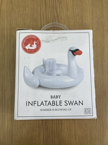 детские надувные бассейны: Надувной круг в виде лебедя Диаметр 80 см Цвет белый Состояние