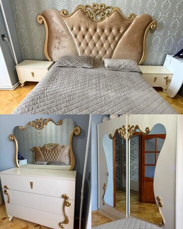 Divan və masa dəstləri: İkinəfərlik çarpayı, Dolab, Termo, 2 tumba, İşlənmiş