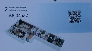 Продажа квартир: 2 комнаты, 66 м², Элитка, 12 этаж, ПСО (под самоотделку)