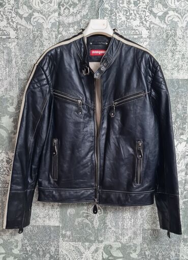кожаная куртка: Куртка L (EU 40), цвет - Черный