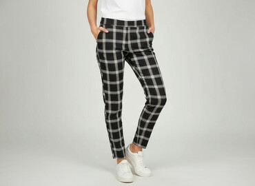 modne duże rozmiary spodnie: Yessica, Material trousers for women, size XS
