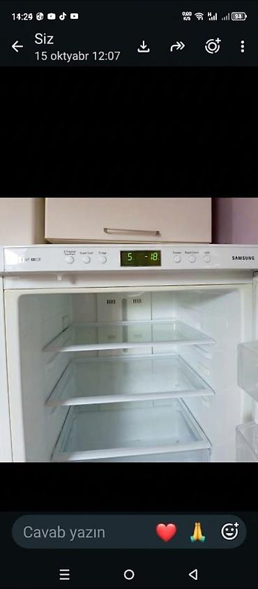 Elektronika: İşlənmiş 2 qapılı Samsung Soyuducu Satılır, rəng - Ağ, Təkərli — 5