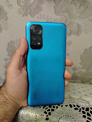 işlənmiş redmi: Xiaomi Redmi Note 11, 128 ГБ, цвет - Синий, 
 Отпечаток пальца