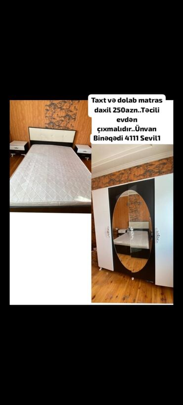 Məişət kimyəvi maddələri: Taxt və dolab matras daxil 250₼. Təcili evdən çıxmalıdır. Ünvan