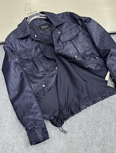 dior куртка мужская цена: Мужская куртка Dior, темно‑синяя - Материал: гладкая ткань с легким — 1