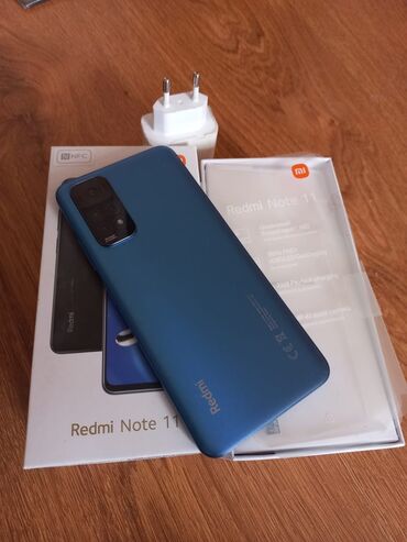 кредит на телефон: Xiaomi Redmi Note 11, 64 ГБ, цвет - Синий, 
 Сенсорный, Отпечаток пальца, Две SIM карты