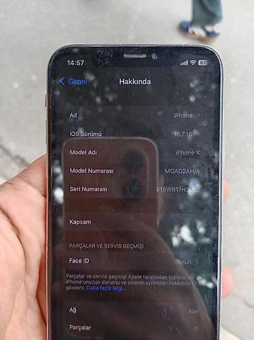 aple x: IPhone X, Gümüşü, Face ID — 3