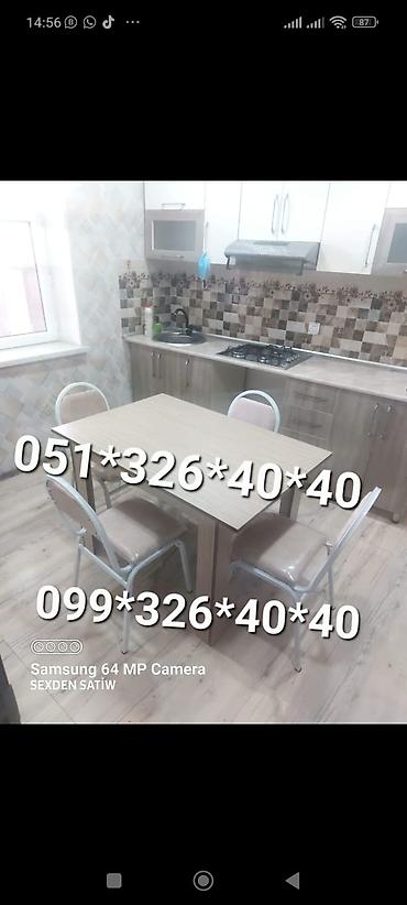 Masa və oturacaq dəstləri: Mətbəx üçün, Yeni, Dördbucaq masa, 4 stul — 6