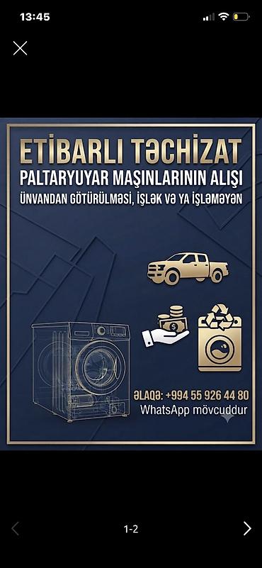 Etibarlı Təchizat – Paltaryuyanların alışı və satışı - Bütün növ