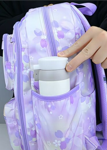 Туристические рюкзаки: Фиолетовый, розовый, голубой детский рюкзак с изображением персонажей — 13