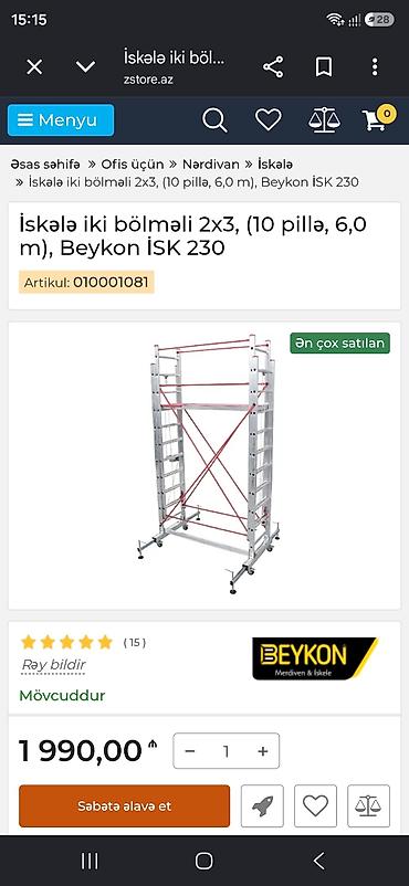ucuz kask: İskələ – Beykon İSK 230/225 tipli alüminium modul iş platforması - — 2