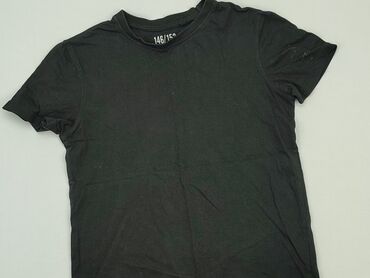 jeansy czarne z przetarciami: T-shirt, 12 years, 146-152 cm, condition - Good