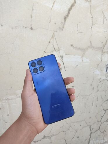 телефон fly ds106d: Honor X8, 128 ГБ, цвет - Синий, Отпечаток пальца, Face ID