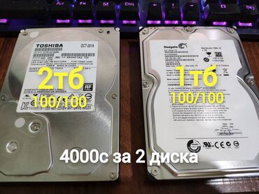 Жесткие диски, переносные винчестеры: Накопитель, Б/у, Seagate, HDD, 2 ТБ, 3.5", Для ПК