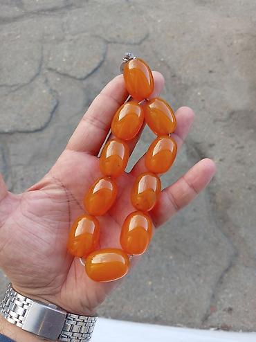 10 ml ətir qabi: Kəhrəba rəngli təsbeh - Material: Parlaq, bərabər tonlu — 2